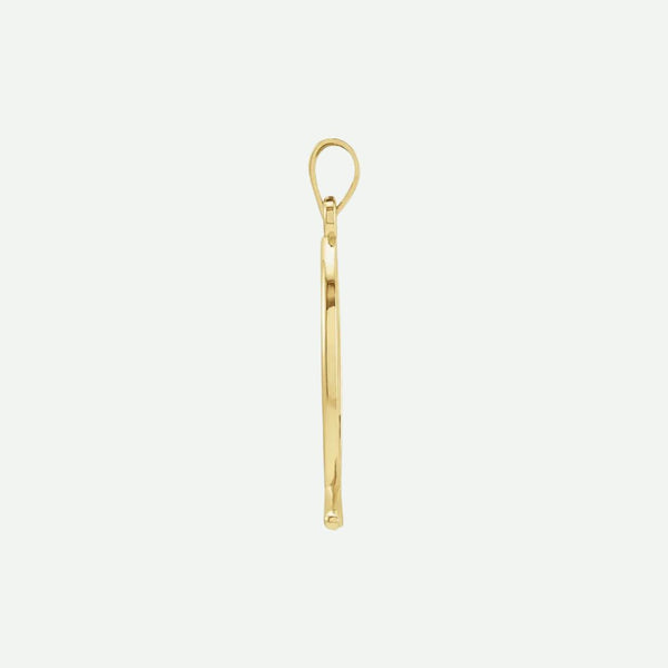 Side view of yellow gold Ichthys Christian pendant for women – elegant fish symbol in profile