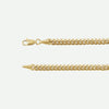 Side View of Yellow GOLD MIAMI CUBAN chain for men on a white background