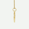 Side View of Yellow Gold PIERCED Christian Necklace For Women