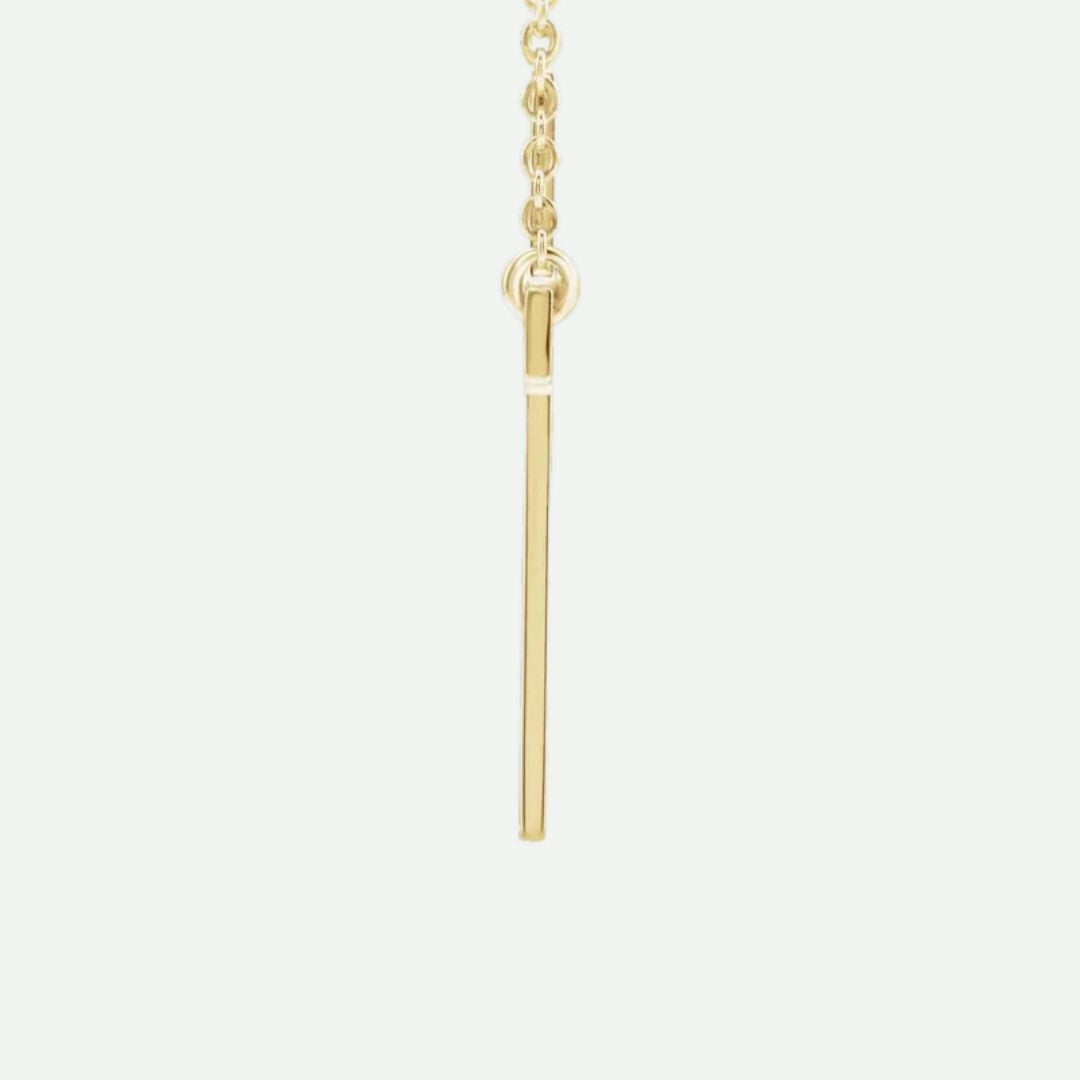 Side View Of Yellow Gold SIMPLICITÉ Christian Necklace For Women