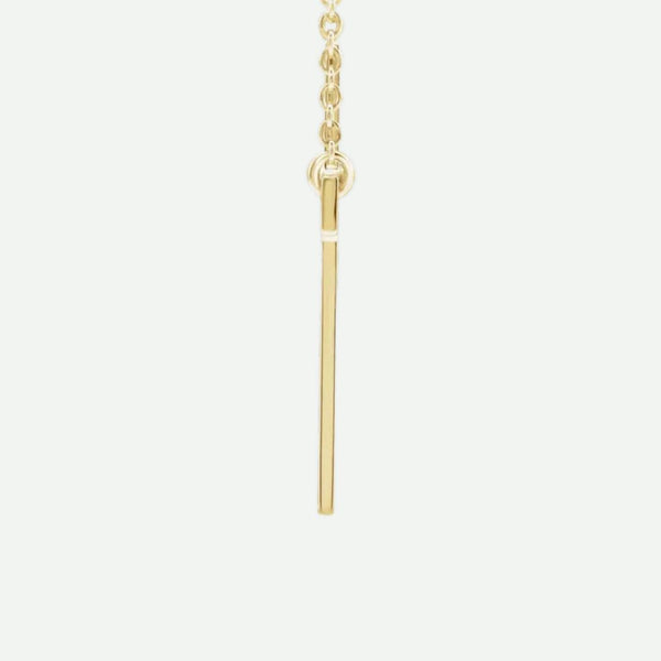 Side View Of Yellow Gold SIMPLICITÉ Christian Necklace For Women