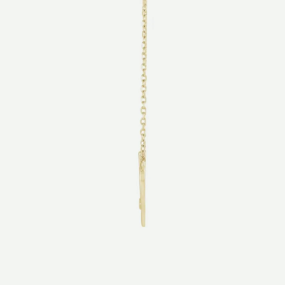 Side View of Yellow Gold TRUE LOVE Christian Necklace for Women