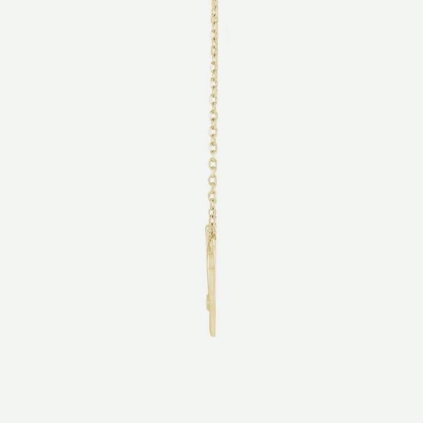 Side View of Yellow Gold TRUE LOVE Christian Necklace for Women