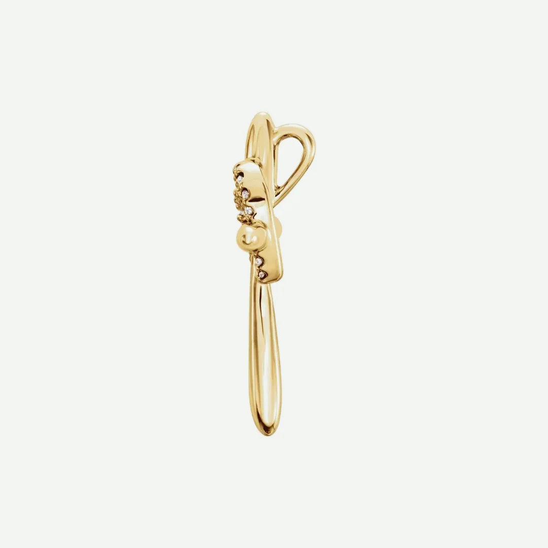 Side view of yellow gold TRUE LOVE Christian Pendant For Women