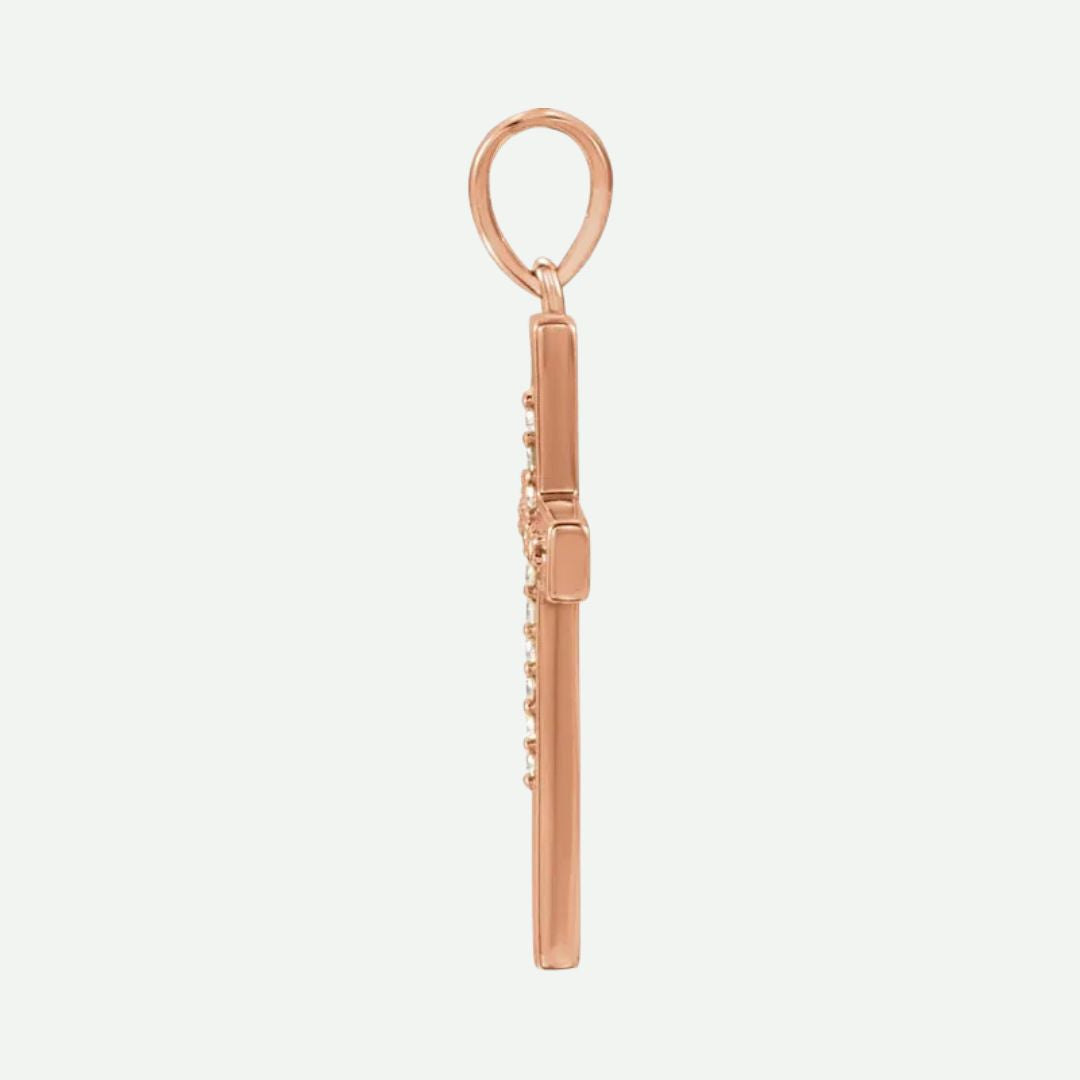 Side View of Rose Gold CENTRÉE Unisex Christian Pendant