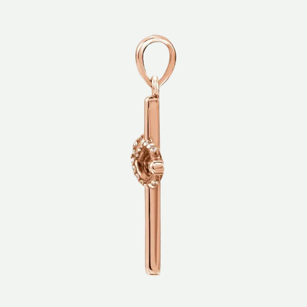 Side View of Rose Gold ENDLESS LOVE Christian Pendant For Women