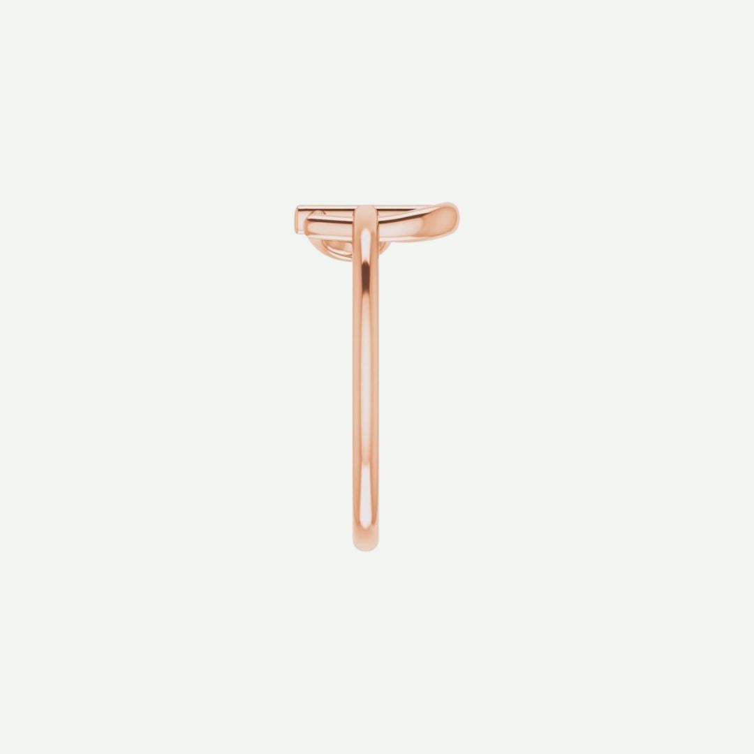 Side View of Rose Gold FAITH Christian Ring For Women