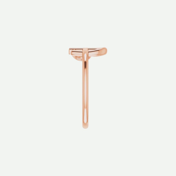 Side View of Rose Gold FAITH Christian Ring For Women