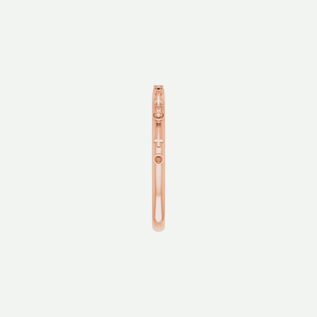 Side View of Rose Gold GRACE Christian Ring For Women 1.1 mm