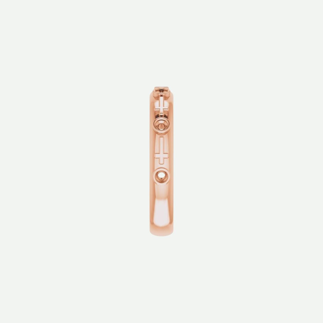 Side View of Rose Gold GRACE Christian Ring For Women 1.7 mm