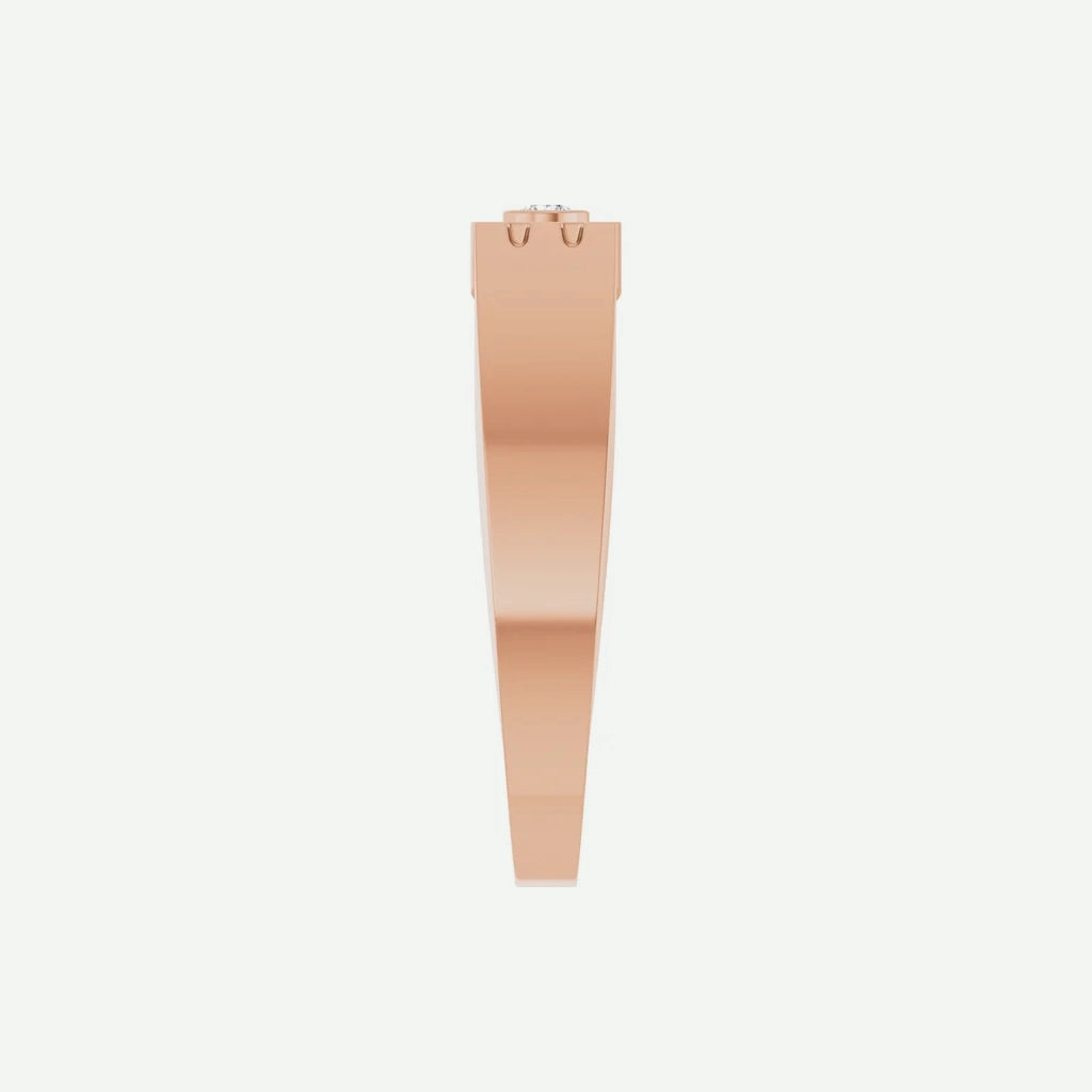 Side View of Rose Gold LOVE Christian Ring For Women