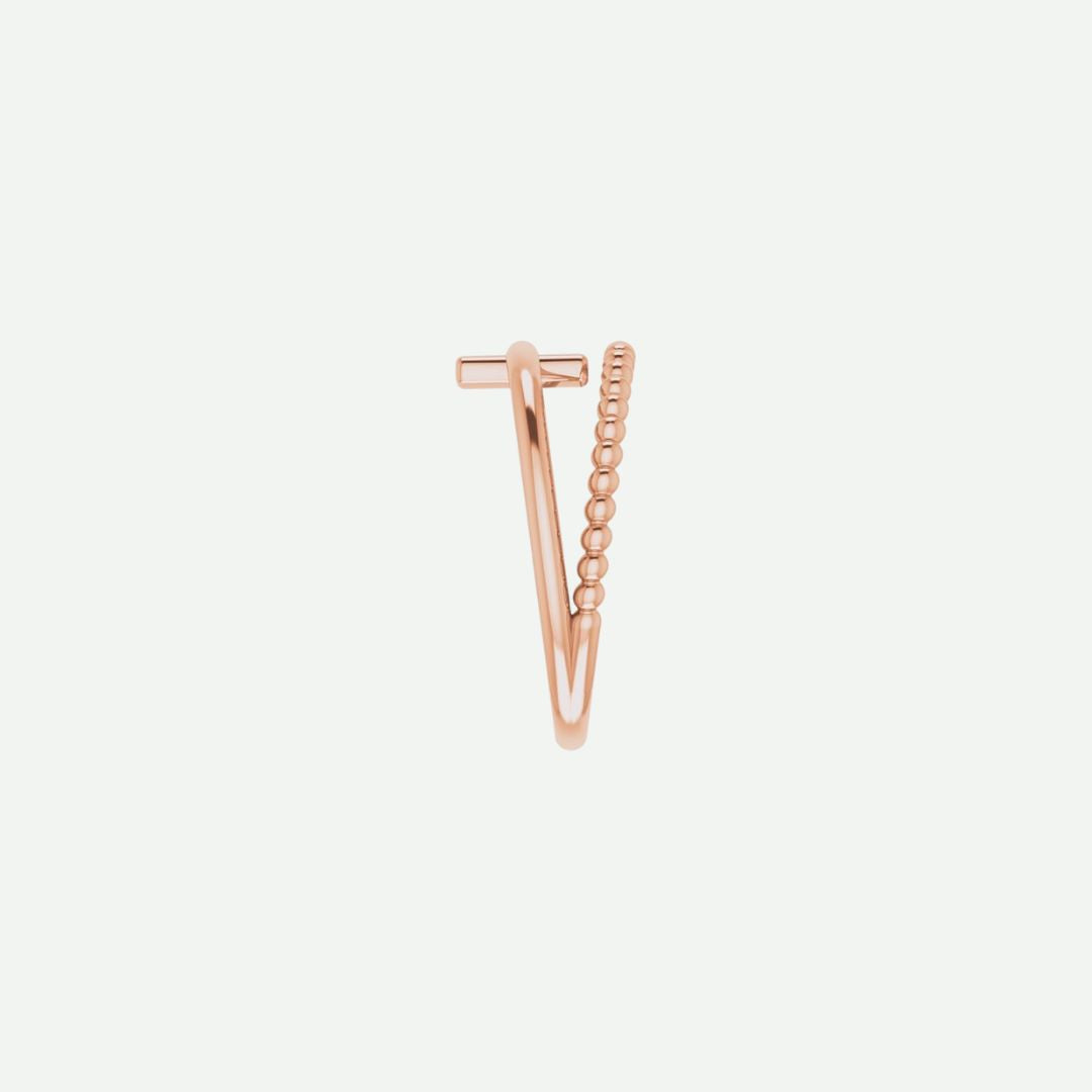 Side View of Rose Gold PURPOSED Christian Ring For Women