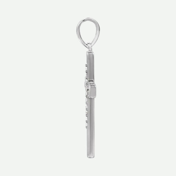 Side View of Sterling Silver CENTRÉE Unisex Christian Pendant