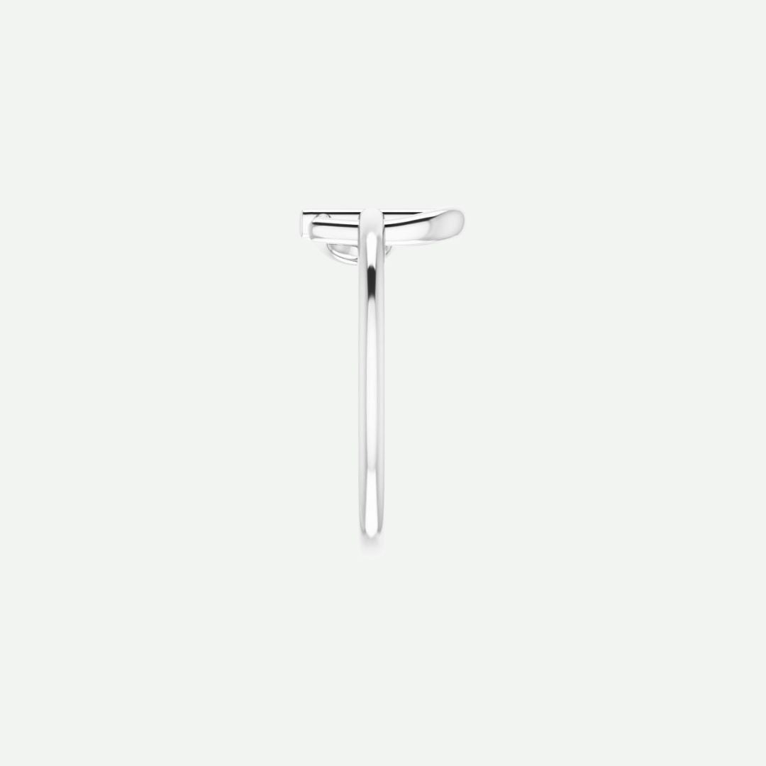 Side View of Sterling Silver FAITH Christian Ring For Women