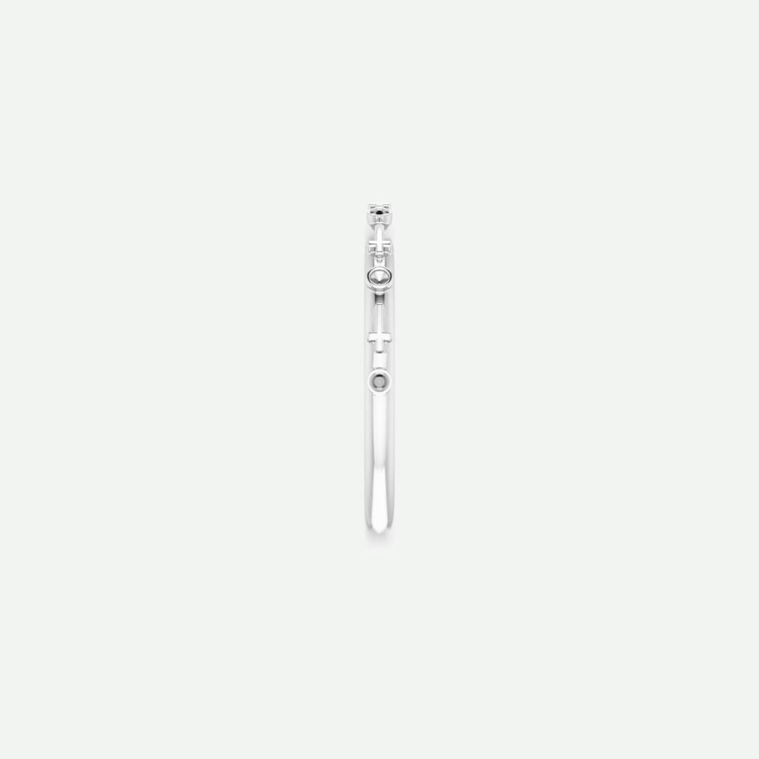 Side View of Sterling Silver GRACE Christian Ring For Women 1.1 mm