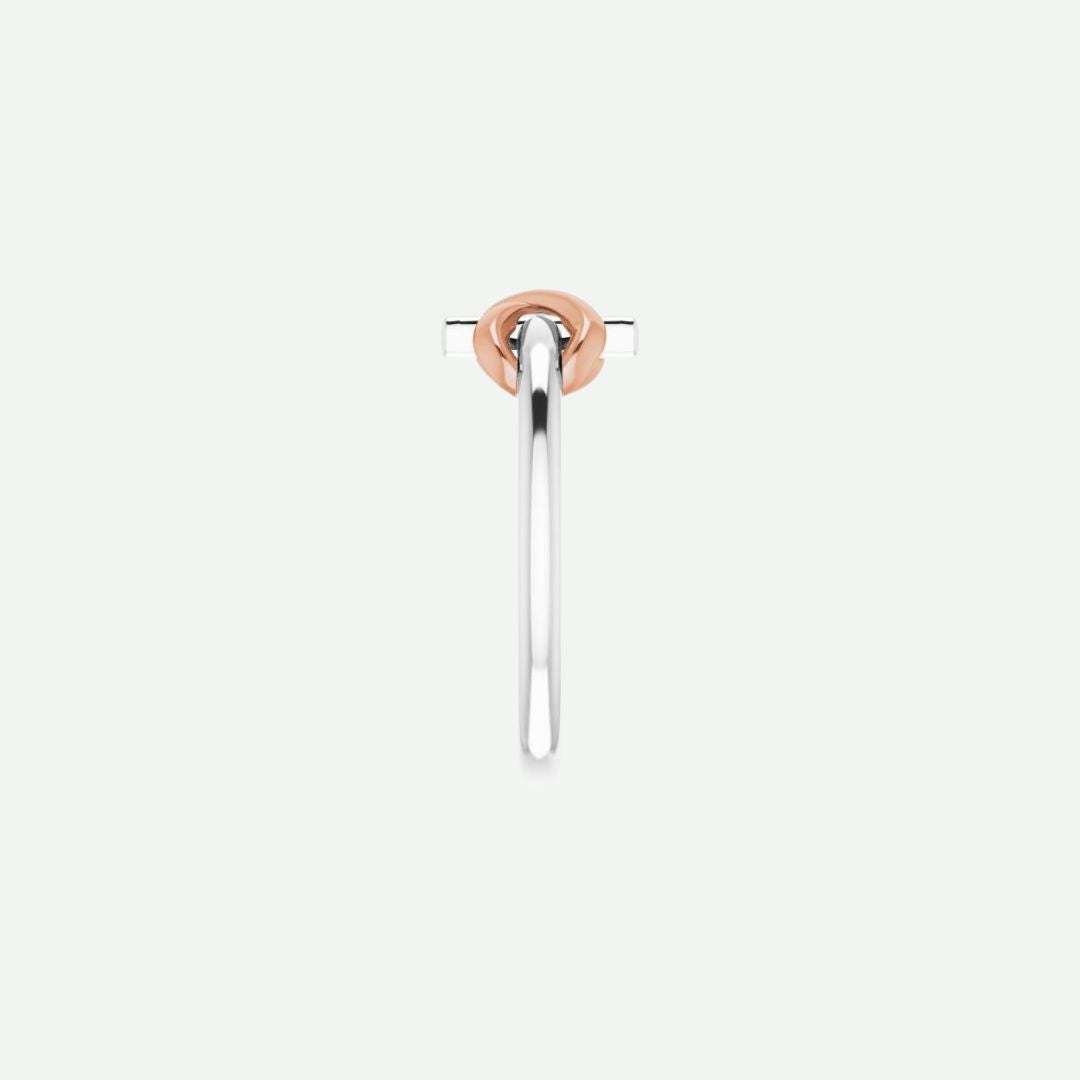 Side View of White & Rose Gold INFINITE LOVE Christian Ring For Women