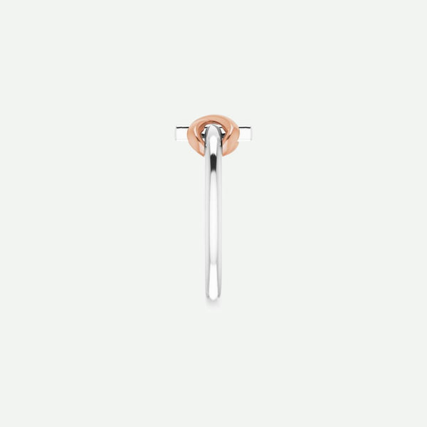 Side View of White & Rose Gold INFINITE LOVE Christian Ring For Women