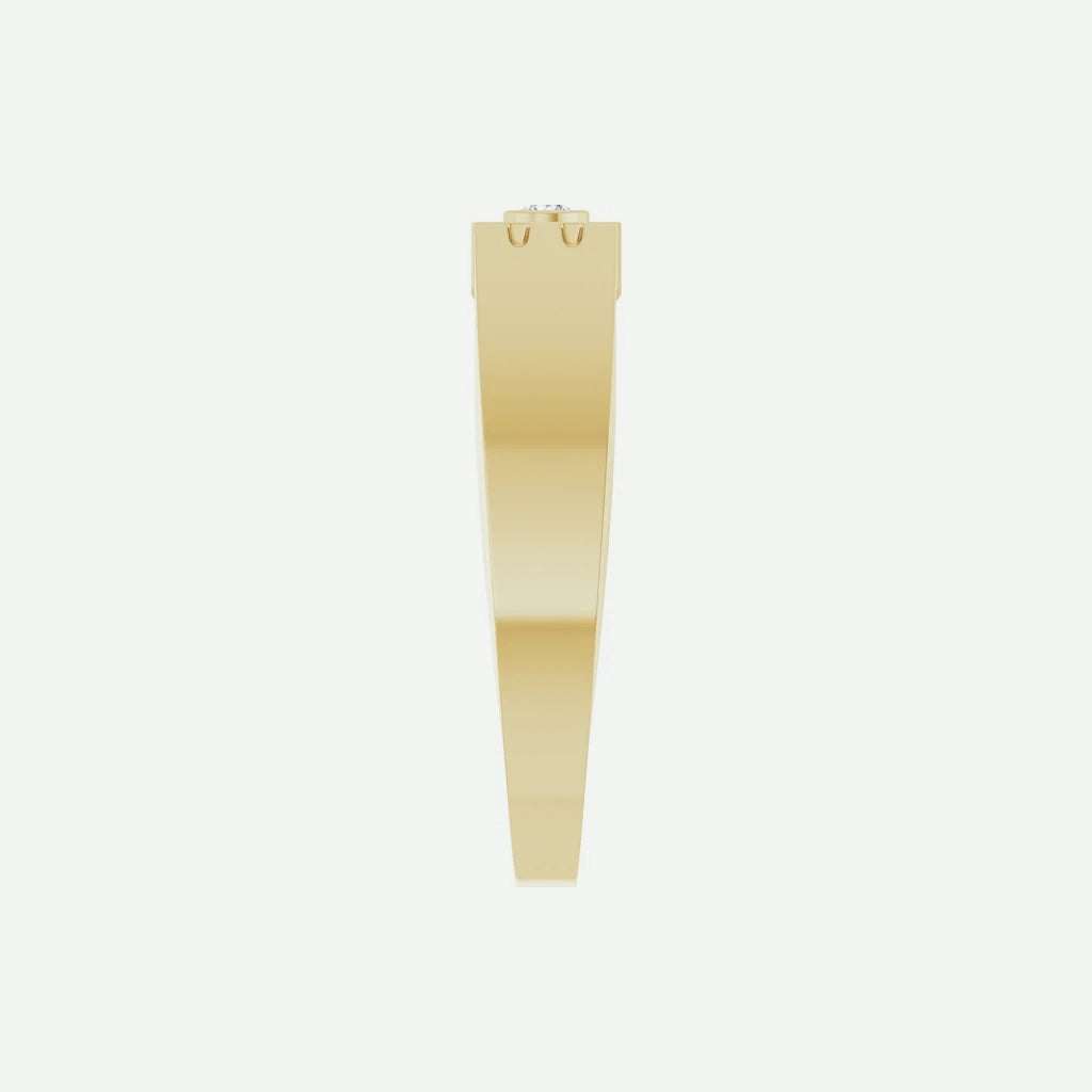 Side View of Yellow Gold LOVE Christian Ring For Women