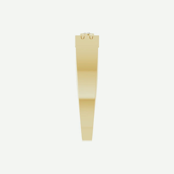 Side View of Yellow Gold LOVE Christian Ring For Women