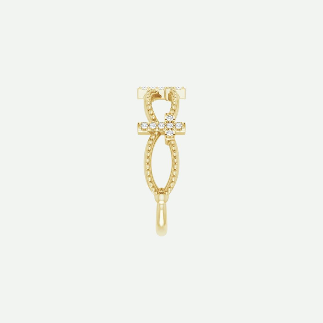 Side View of Yellow Gold PERFECT LOVE Christian Ring For Women