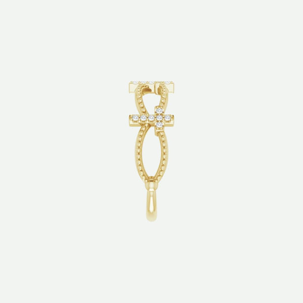 Side View of Yellow Gold PERFECT LOVE Christian Ring For Women