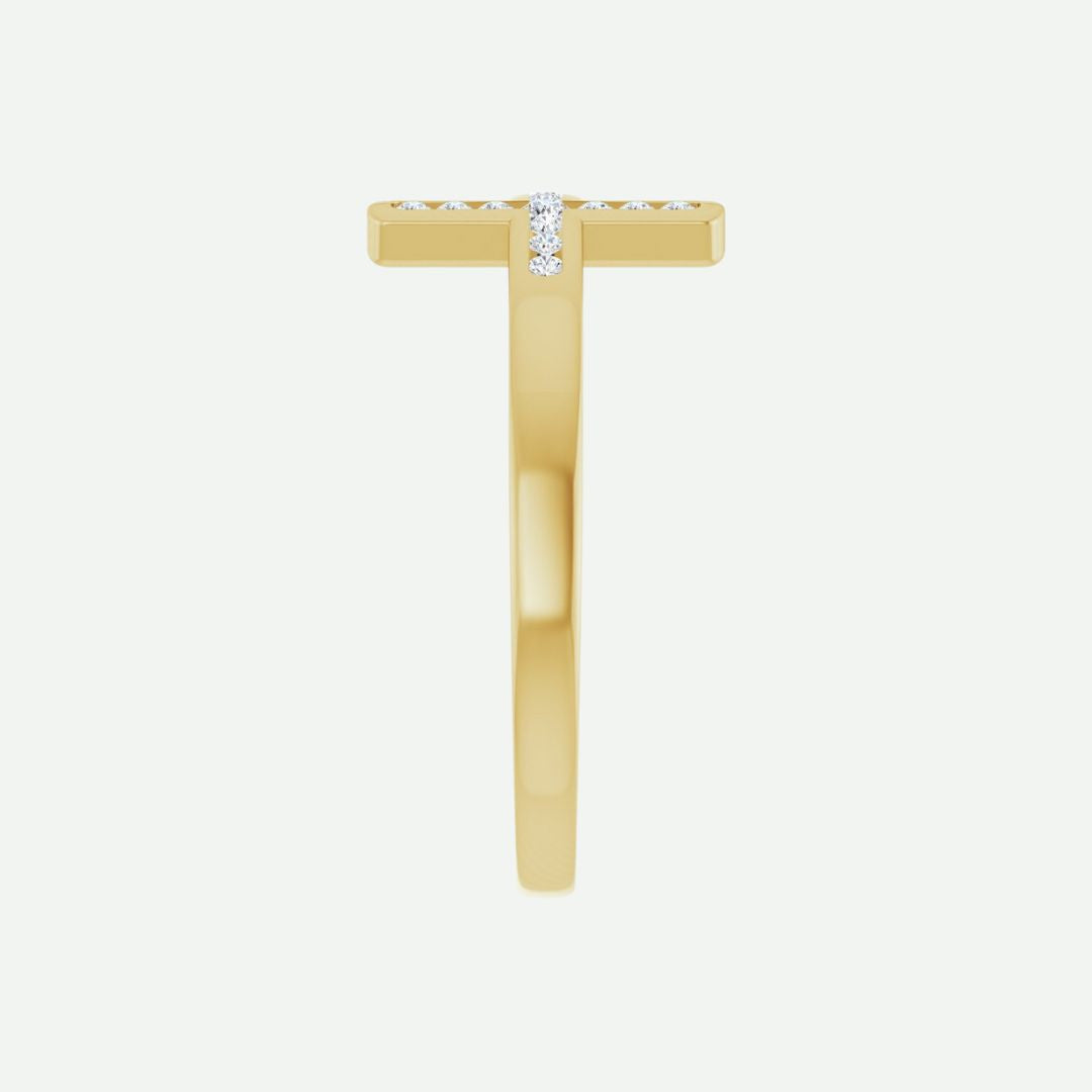 Side View of Yellow Gold REDEEMED Christian Ring For Women