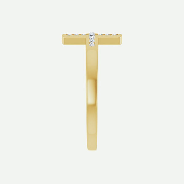 Side View of Yellow Gold REDEEMED Christian Ring For Women