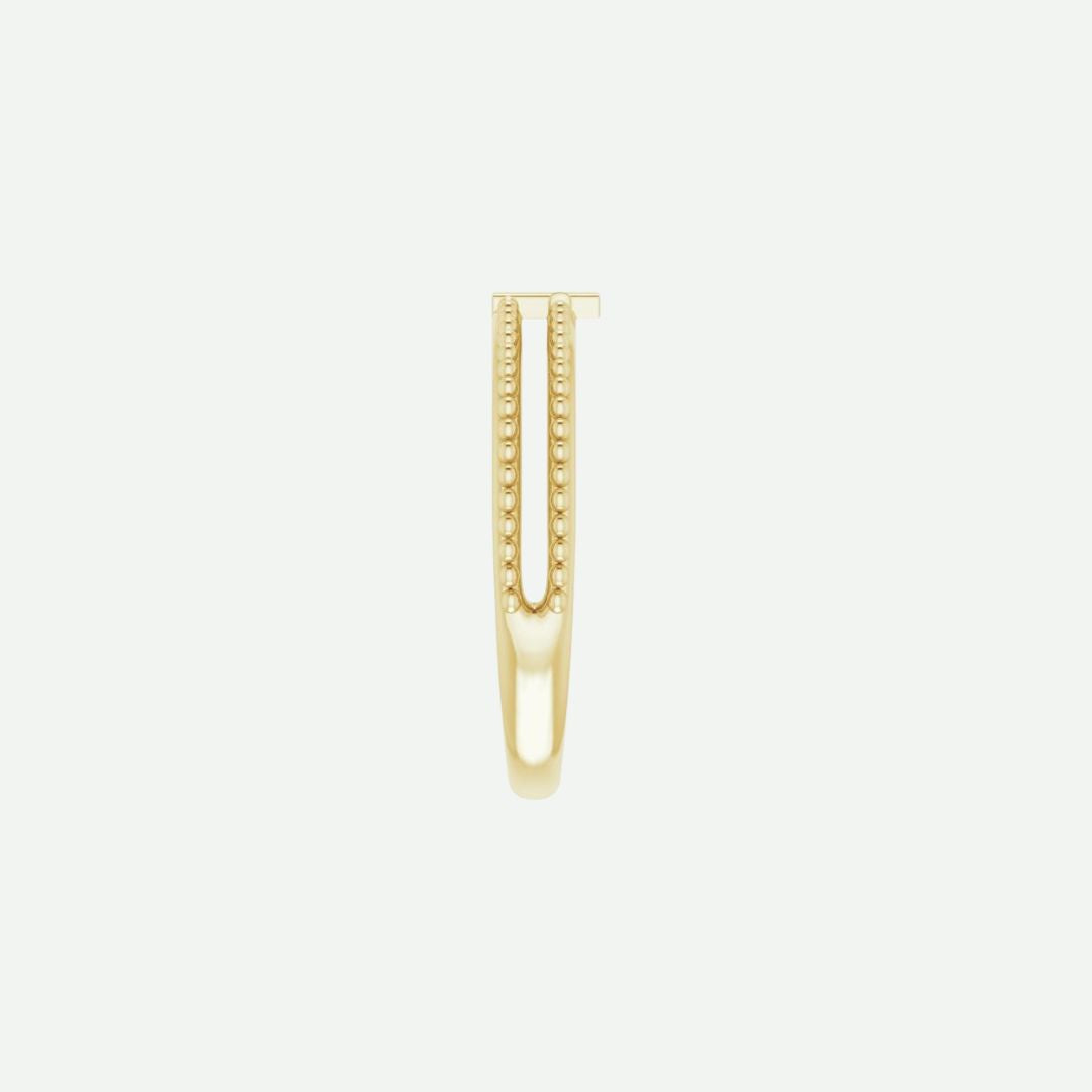 Side View of Yellow Gold TIMELESS Christian Ring For Women