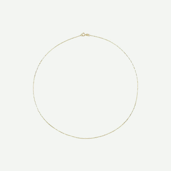 Top view of GOLD FIGARO yellow gold chain for women