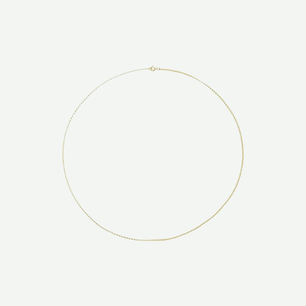 Top view of GOLD ROLO yellow gold chain for women