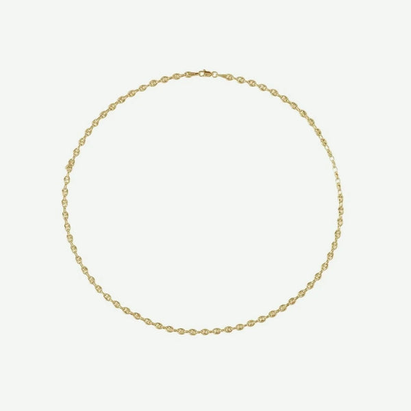 Top view of PUFFED ANCHOR Yellow Gold Chain