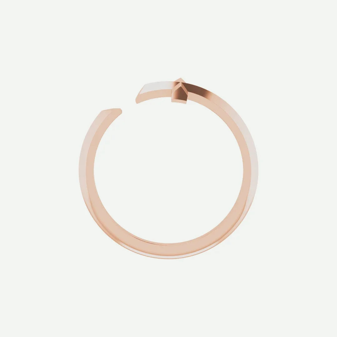 Top View of Rose Gold PINNACLE Christian Ring For Women