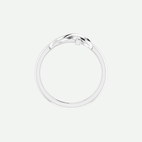 Top View of Sterling Silver INFINITE LOVE Christian Ring For Women