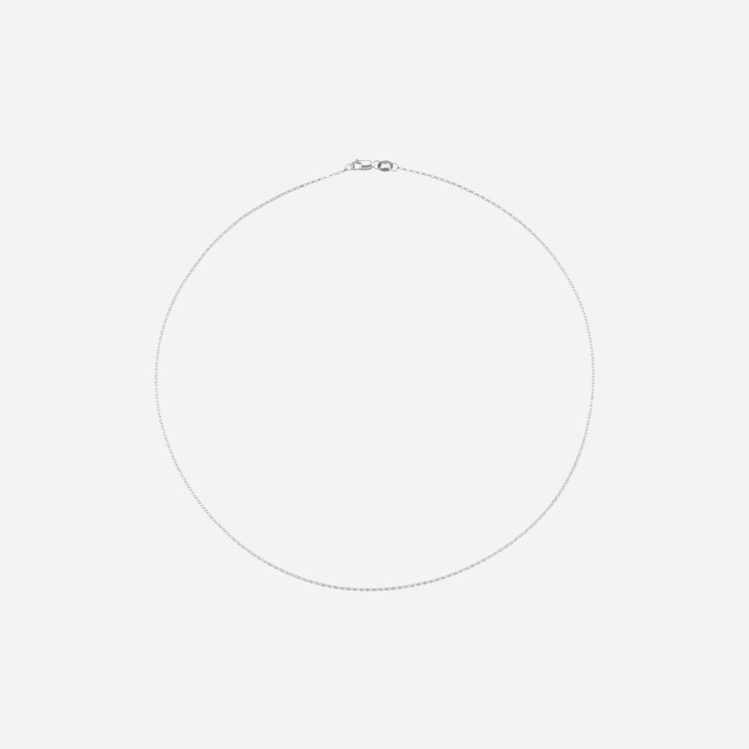 Top View of Sterling Silver ROLO Chain For Women