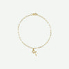 Top View of Yellow Gold LINKED Christian Necklace For Women