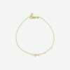 Top View of Yellow Gold LOVE Christian Bracelet for Women