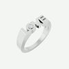 Top Oblique View of White Gold LOVE Christian Ring For Women