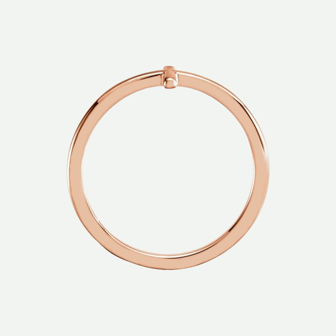 Top View of Rose Gold FAITHFUL Christian Ring For Women