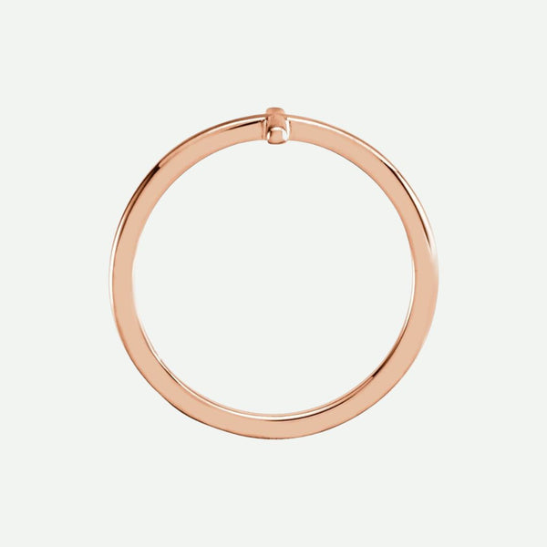 Top View of Rose Gold FAITHFUL Christian Ring For Women