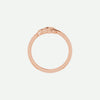 Top View of Rose Gold FAITH Christian Ring For Women