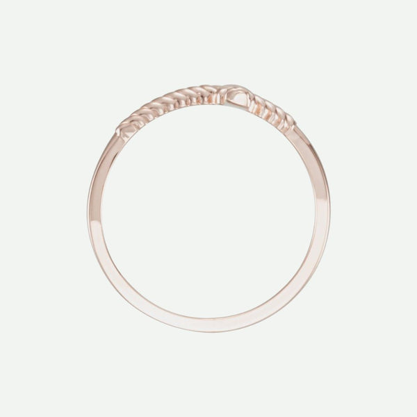 Top View of Rose Gold FREEDOM Christian Ring For Women