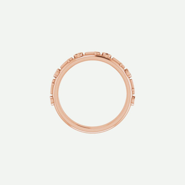 Top View of Rose Gold GRACE Christian Ring For Women 1.7 mm