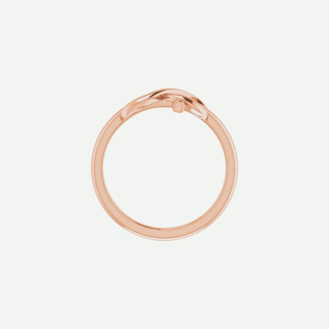 Top View of Rose Gold INFINITE LOVE Christian Ring For Women