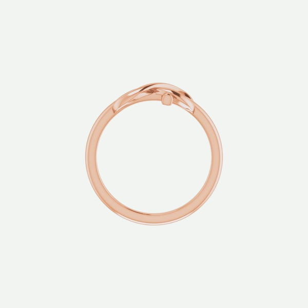 Top View of Rose Gold INFINITE LOVE Christian Ring For Women