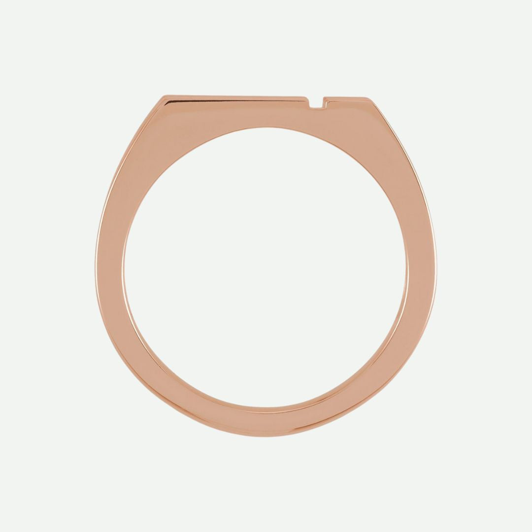 Top View of Rose Gold INSPIRÉ Christian Ring For Men