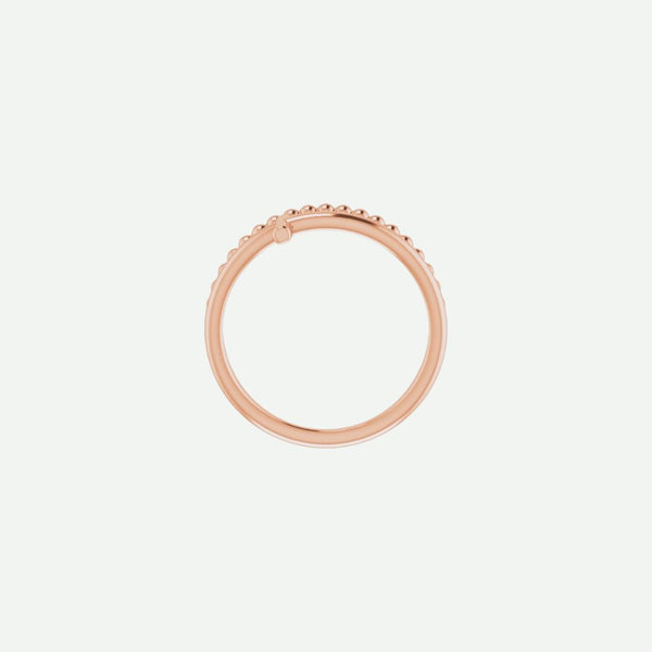 Top View of Rose Gold PURPOSED Christian Ring For Women