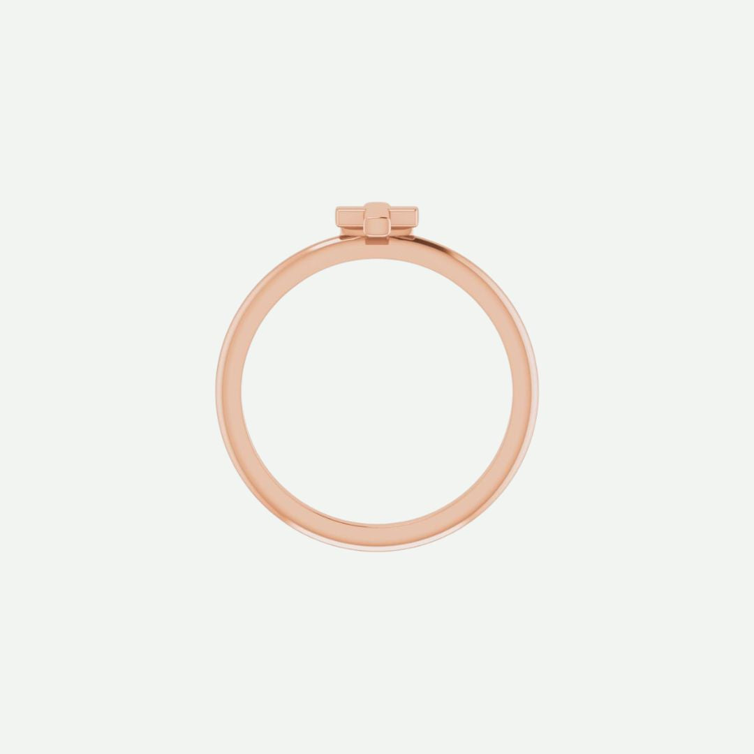 Top View of Rose Gold SIMPLICITE Christian Ring For Women