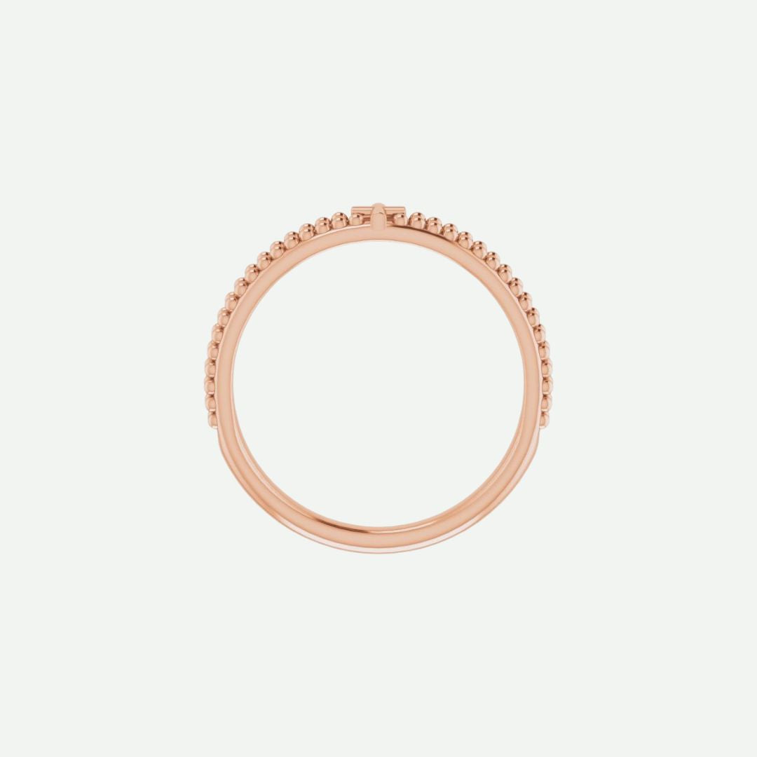 Top View of Rose Gold TIMELESS Christian Ring For Women