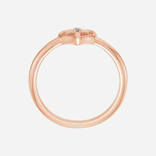 Top View of Rose Gold TRUE LOVE Christian Ring For Women