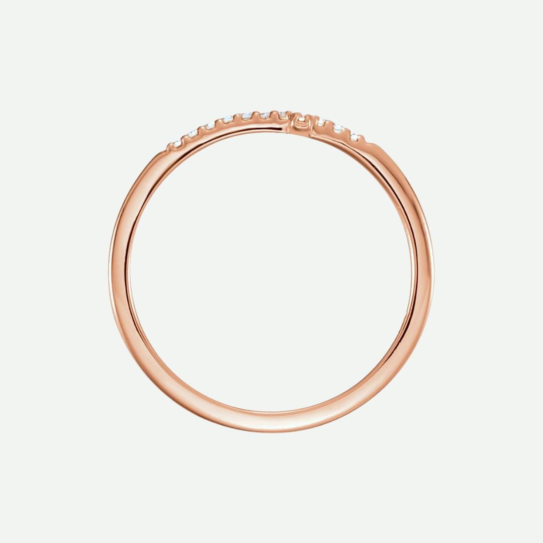 Top View of Rose Gold UNBOUND Christian Ring For Women